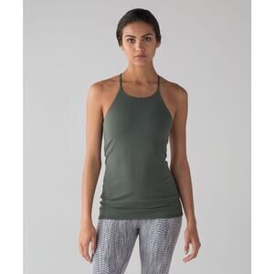 Lululemon Dark Forest Sun Setter Tank Size 4 high neck flow-y tank